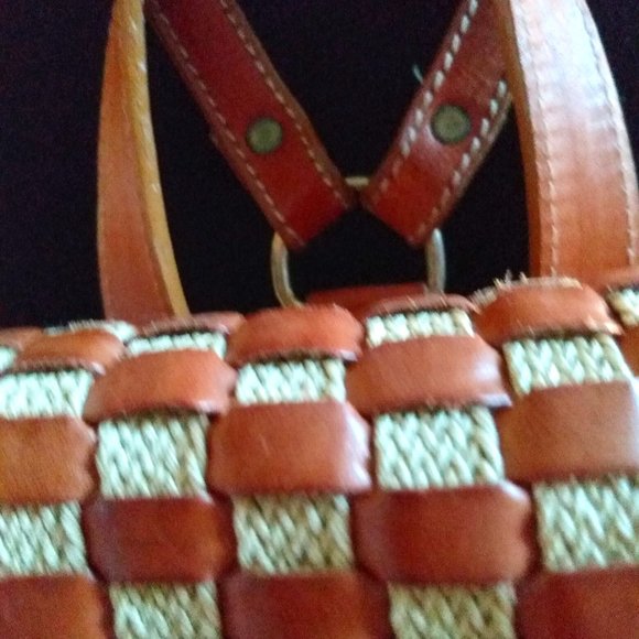Lady Monica Tan Italian Leather Backpack/Purse w/Checker Design Flap main image 9